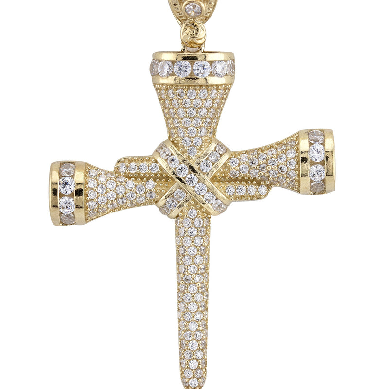 10K Yellow Gold Cross Necklace | Small 15 Grams - Large 21 Grams