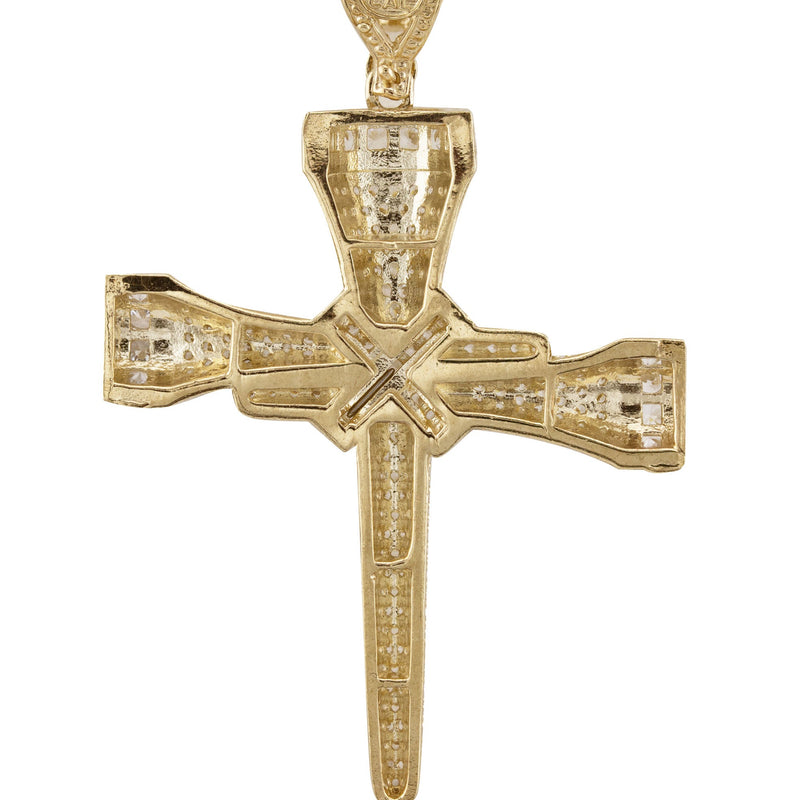 10K Yellow Gold Cross Necklace | Small 15 Grams - Large 21 Grams