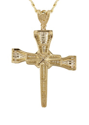 10K Yellow Gold Cross Necklace | Small 15 Grams - Large 21 Grams