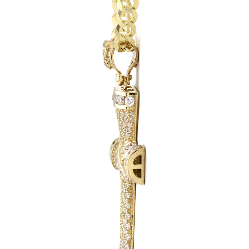 10K Yellow Gold Cross Necklace | Small 15 Grams - Large 21 Grams