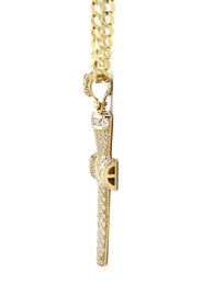 10K Yellow Gold Cross Necklace | Small 15 Grams - Large 21 Grams