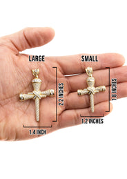 10K Yellow Gold Cross Necklace | Small 15 Grams - Large 21 Grams