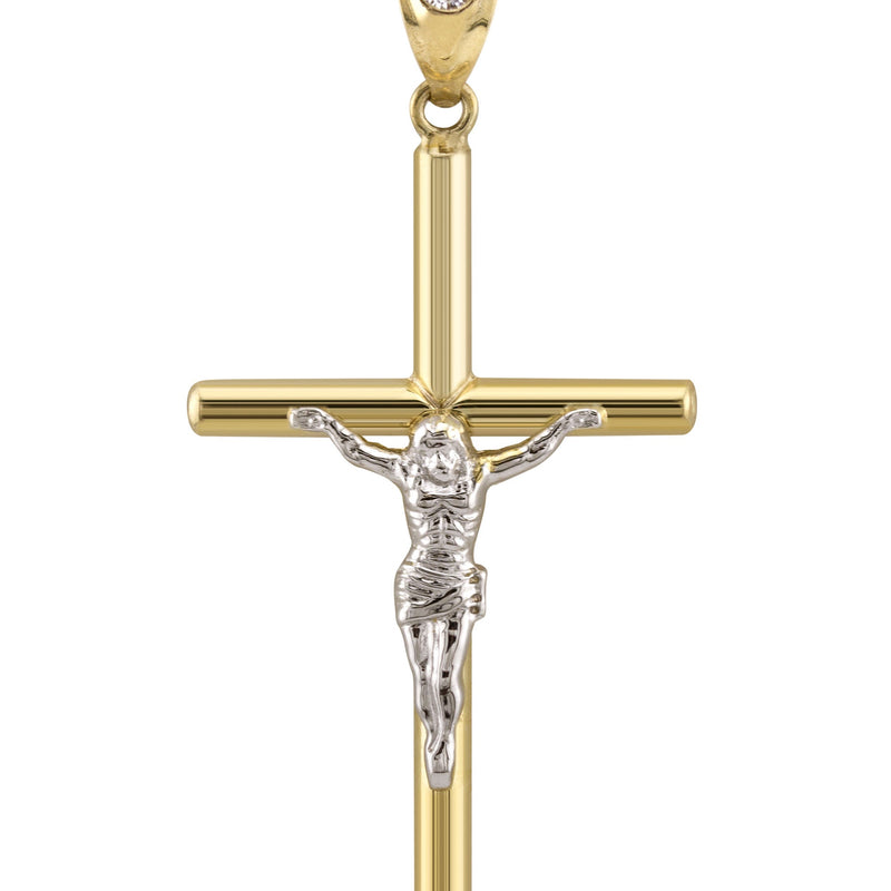 10K Yellow Gold Cross Necklace | Small 4 Grams - Large 8 Grams