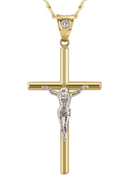 10K Yellow Gold Cross Necklace | Small 4 Grams - Large 8 Grams