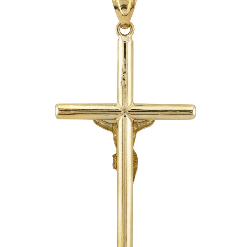 10K Yellow Gold Cross Necklace | Small 4 Grams - Large 8 Grams