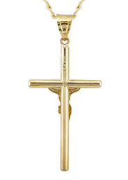 10K Yellow Gold Cross Necklace | Small 4 Grams - Large 8 Grams