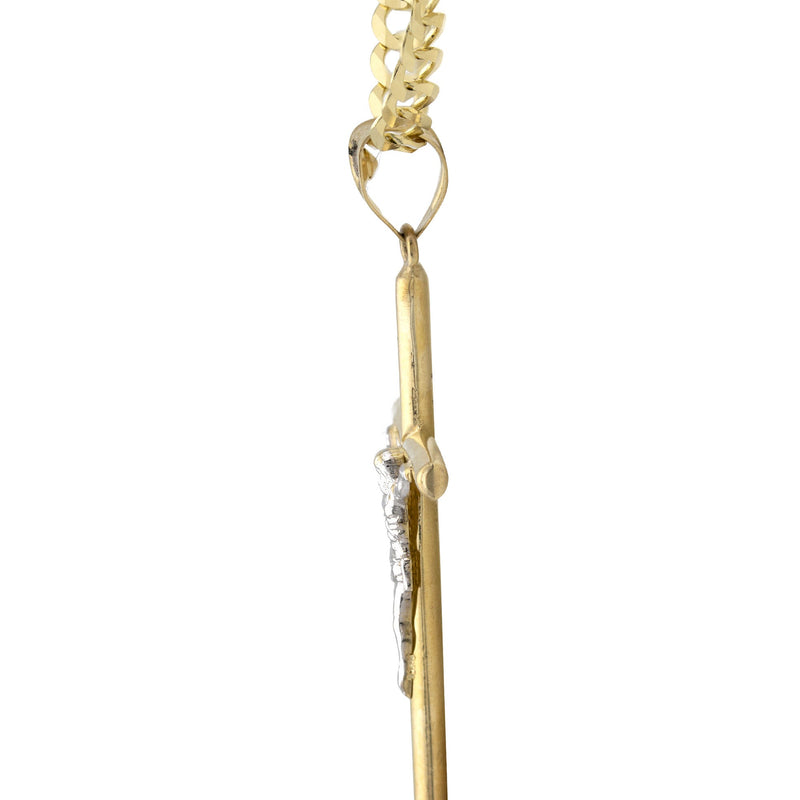 10K Yellow Gold Cross Necklace | Small 4 Grams - Large 8 Grams