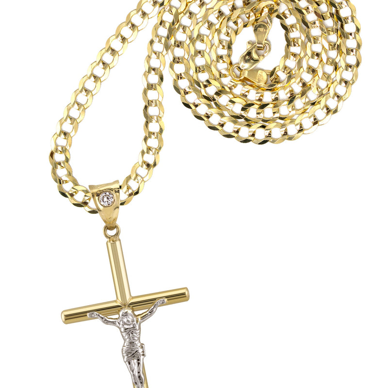 10K Yellow Gold Cross Necklace | Small 4 Grams - Large 8 Grams