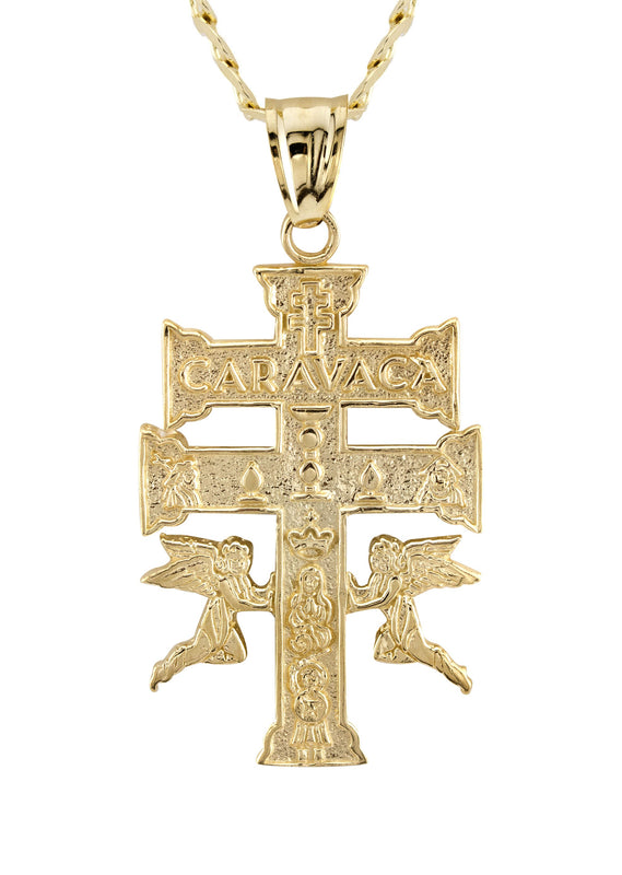 10K Yellow Gold Cross Necklace | Small 6 Grams - Large 17 Grams