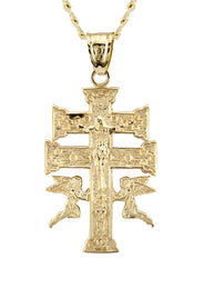 10K Yellow Gold Cross Necklace | Small 6 Grams - Large 17 Grams