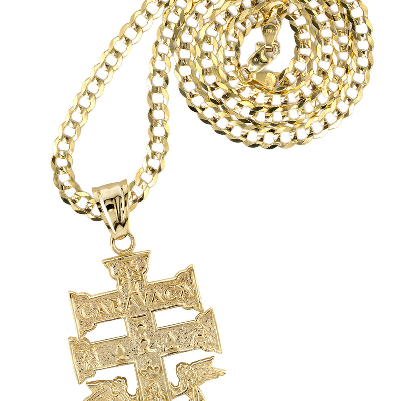 10K Yellow Gold Cross Necklace | Small 6 Grams - Large 17 Grams