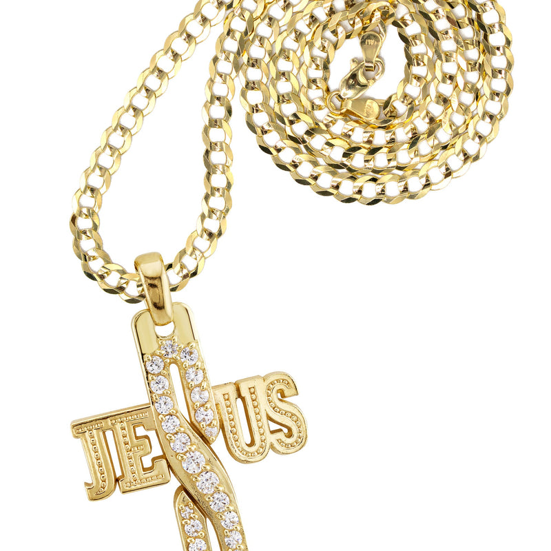 10K Yellow Gold Cross Necklace | Small 9 Grams - Large 16 Grams