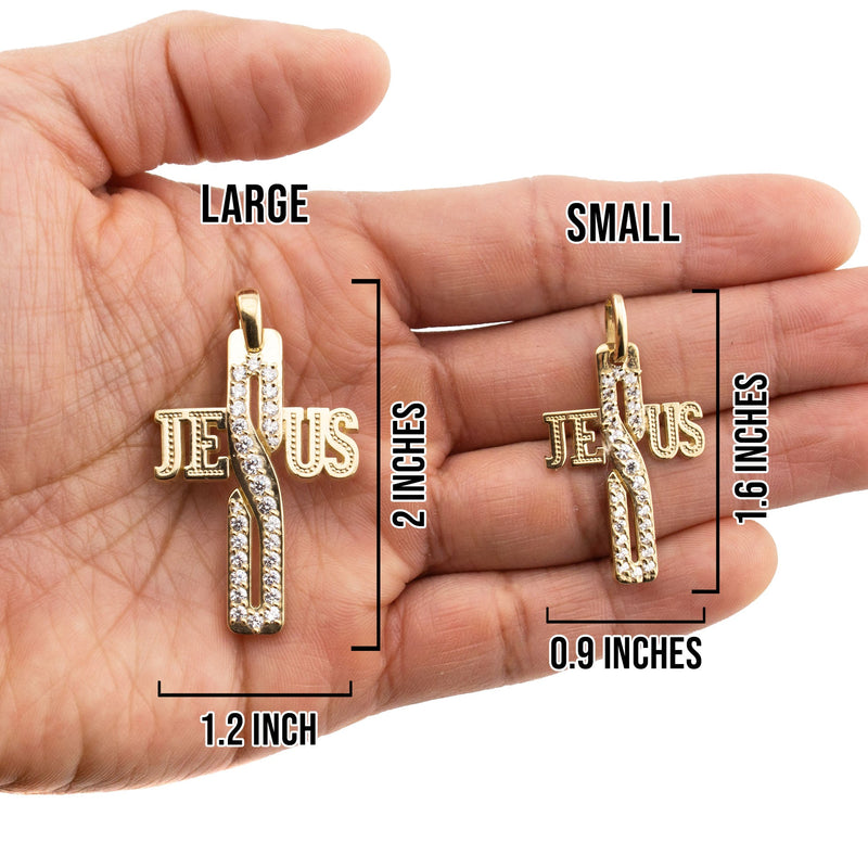 10K Yellow Gold Cross Necklace | Small 9 Grams - Large 16 Grams