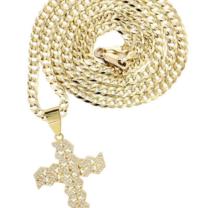 10K Yellow Gold Cross  4 Necklace | Appx. 14.7 Grams