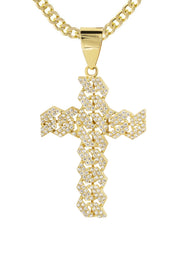 10K Yellow Gold Cross  4 Necklace | Appx. 14.7 Grams