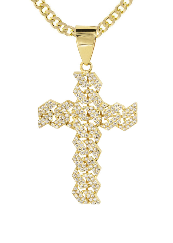 10K Yellow Gold Cross  4 Necklace | Appx. 14.7 Grams