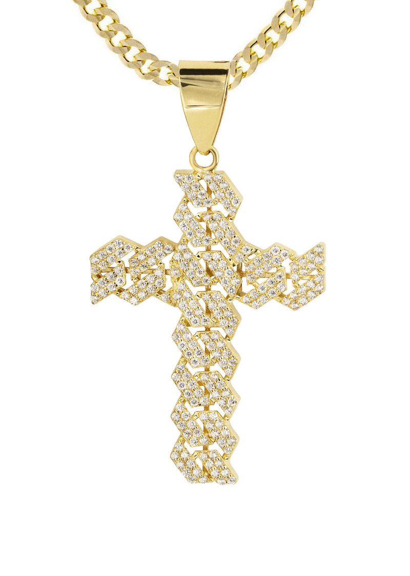 10K Yellow Gold Cross  4 Necklace | Appx. 14.7 Grams