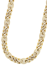 Diamond Miami Cuban Link Chain ( 17 MM ) & Gucci Puff Cuban Chain ( 18 MM) Bundle