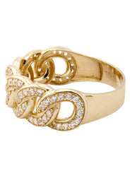 10K Gold Cz Cuban Ring For Men | 5 Grams