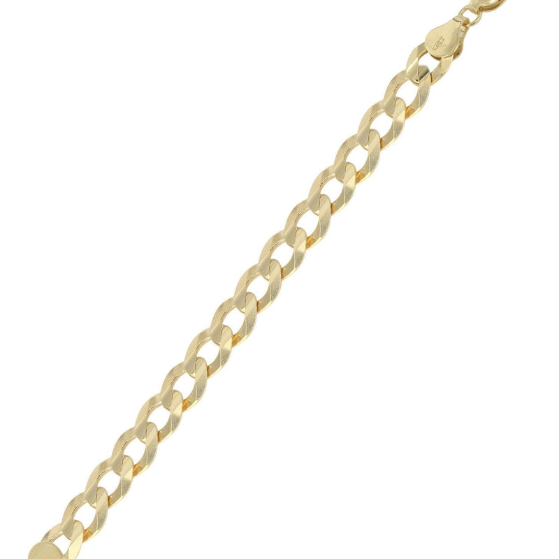 Solid Mens Cuban Curb Link Bracelet 10K Yellow Gold