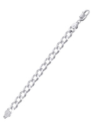 Solid Womens Cuban Link Bracelet 10K White Gold