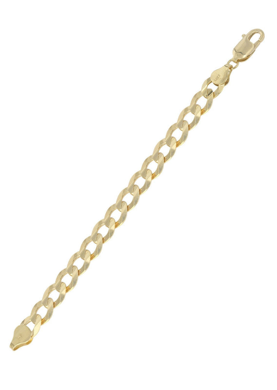 Solid Womens Cuban Link Bracelet 10K/14K Yellow Gold