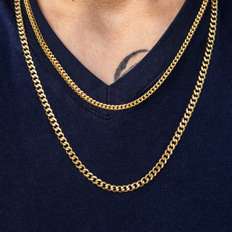 Gold Plated Cuban Chain & Franco Chain 4 MM