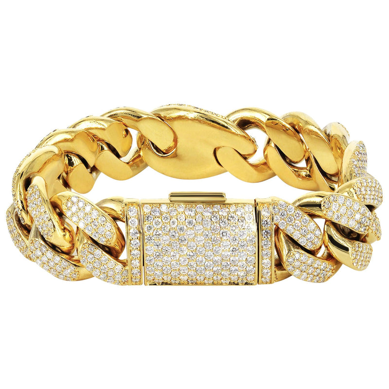 Diamond Puff Gucci Miami Cuban Link Bracelet ( 18 MM )