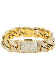 Diamond Puff Gucci Miami Cuban Link Bracelet ( 18 MM )