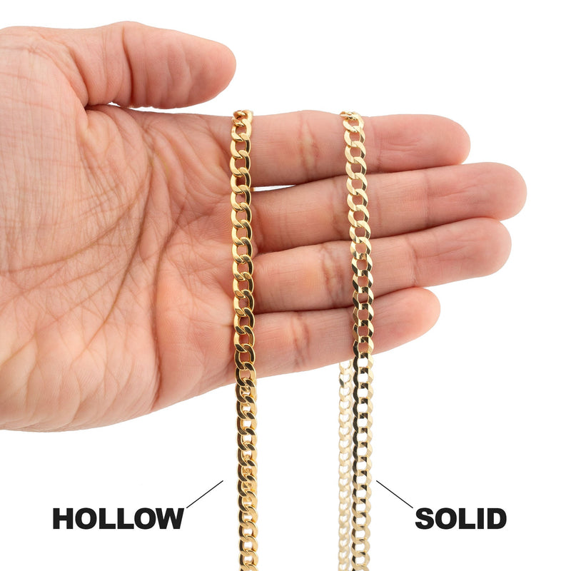 10K Gold Curb Necklace / 6 MM
