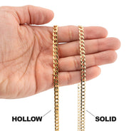 10K Gold Curb Necklace / 6 MM