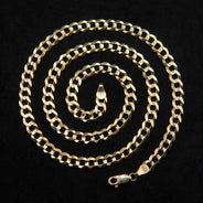 10K Gold Curb Necklace / 6 MM