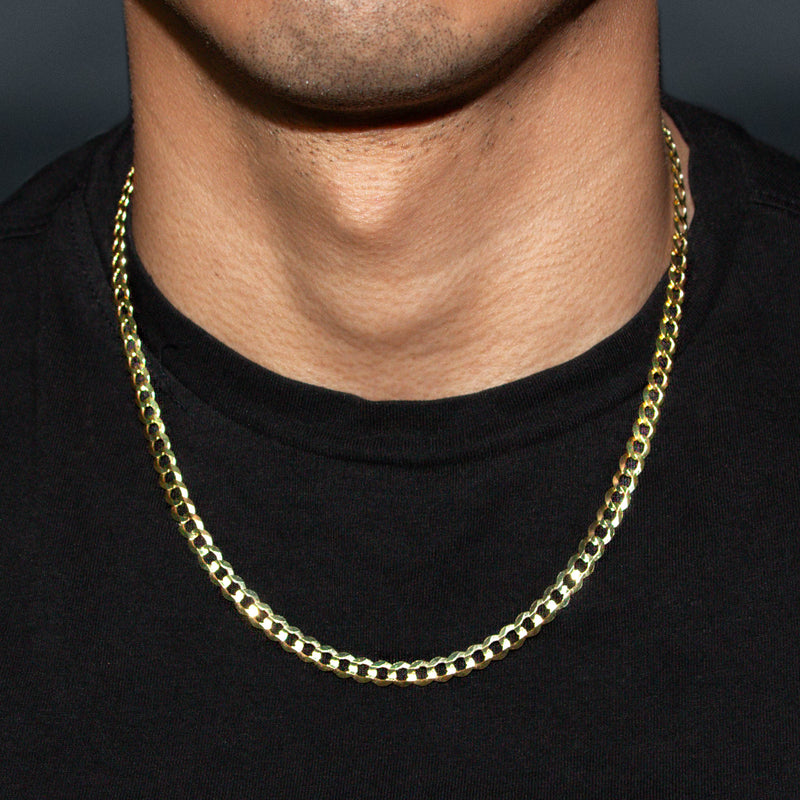 10K Gold Curb Necklace / 6 MM