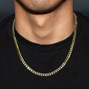 10K Gold Curb Necklace / 6 MM
