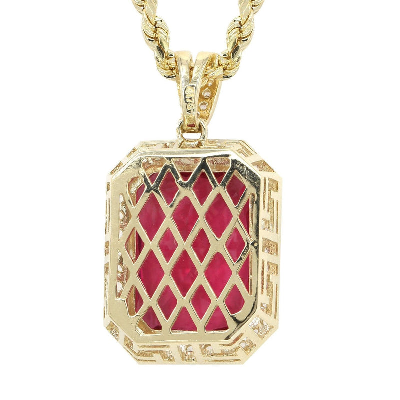10K Yellow Gold Ruby Necklace | Appx. 22 Grams