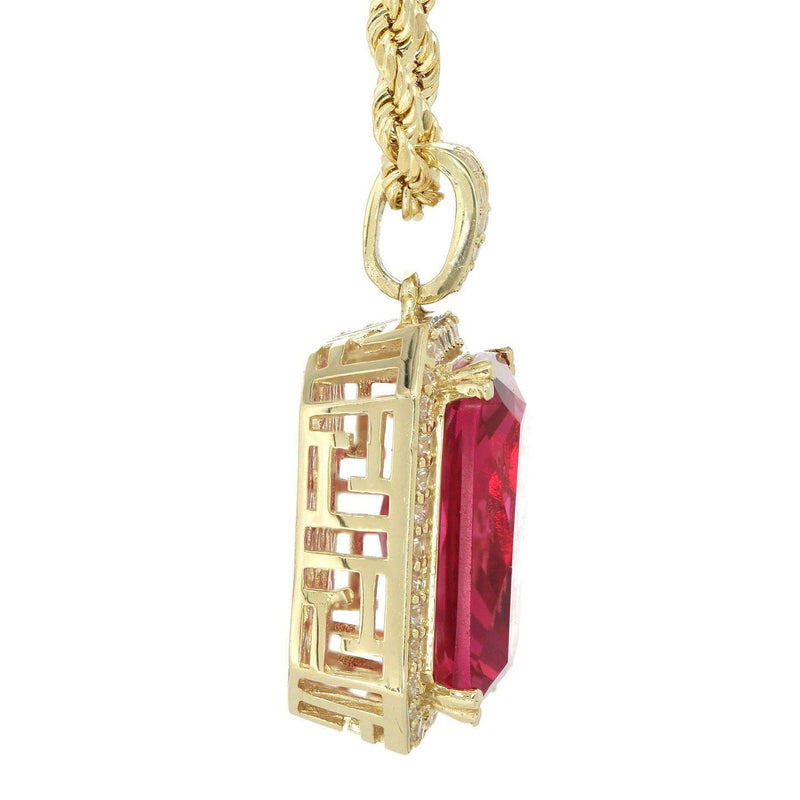 10K Yellow Gold Ruby Necklace | Appx. 22 Grams