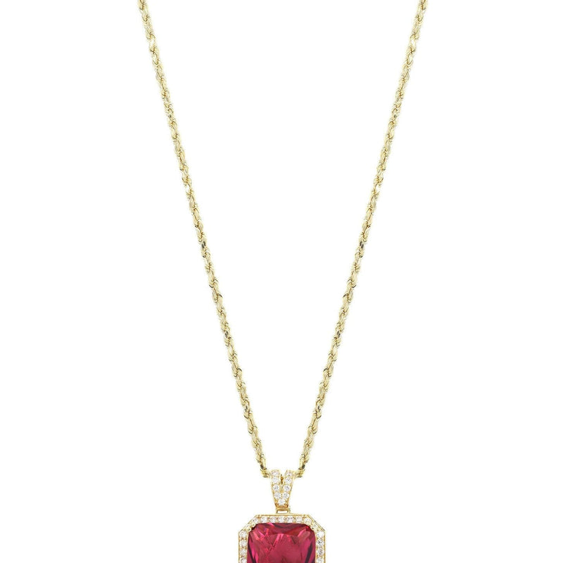 10K Yellow Gold Ruby Necklace | Appx. 22 Grams