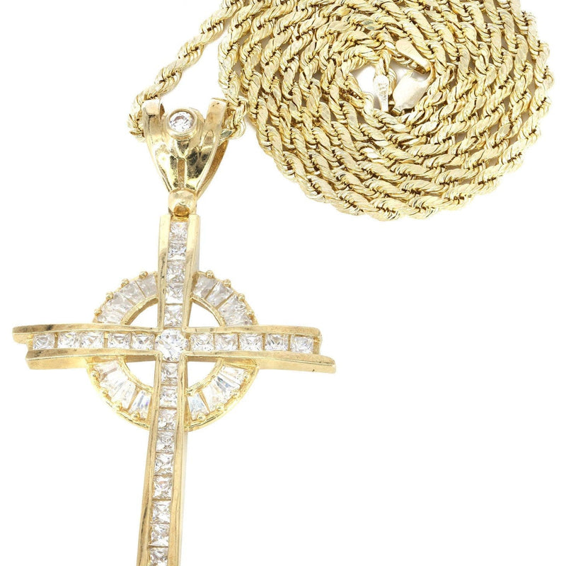 10K Yellow Gold Cross Necklace | Appx. 18.3 Grams