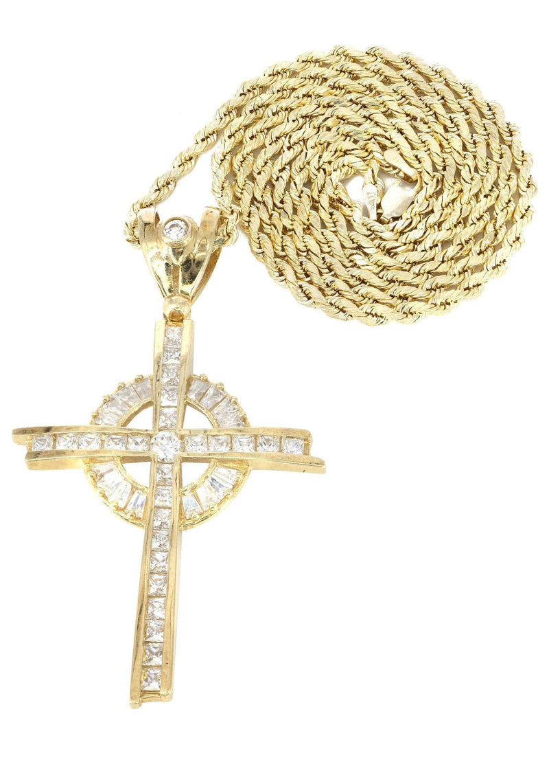10K Yellow Gold Cross Necklace | Appx. 18.3 Grams