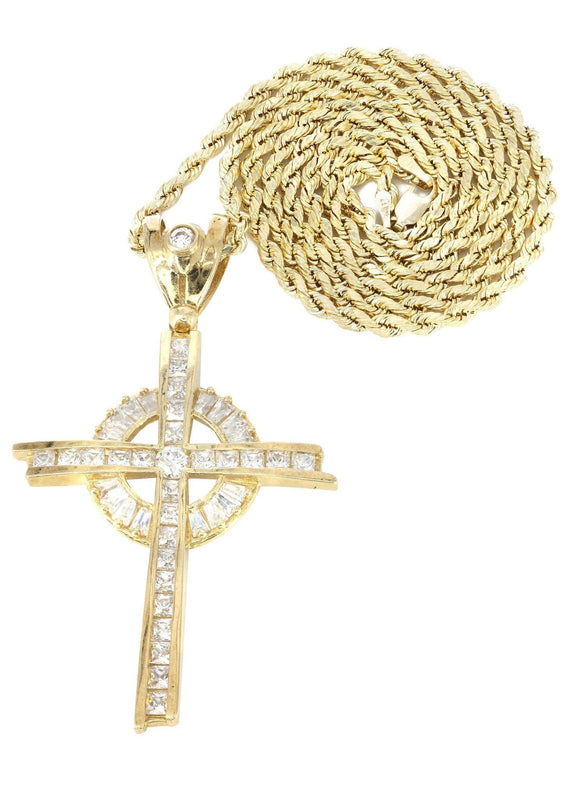 10K Yellow Gold Cross Necklace | Appx. 18.3 Grams