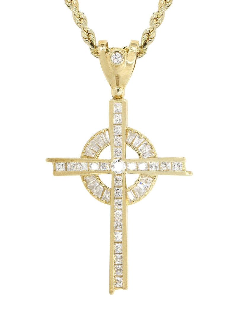 10K Yellow Gold Cross Necklace | Appx. 18.3 Grams