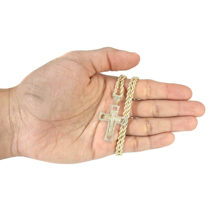 10K Yellow Gold Cross Necklace | Appx. 12.4 Grams