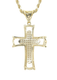 10K Yellow Gold Cross Necklace | Appx. 12.4 Grams
