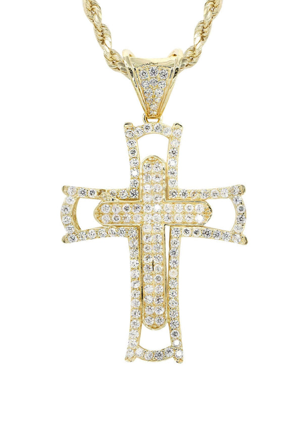 10K Yellow Gold Cross Necklace | Appx. 12.4 Grams