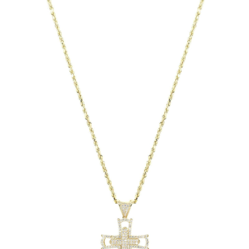 10K Yellow Gold Cross Necklace | Appx. 12.4 Grams