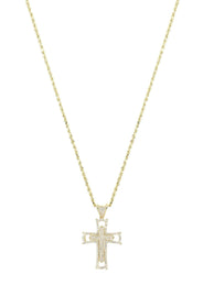 10K Yellow Gold Cross Necklace | Appx. 12.4 Grams