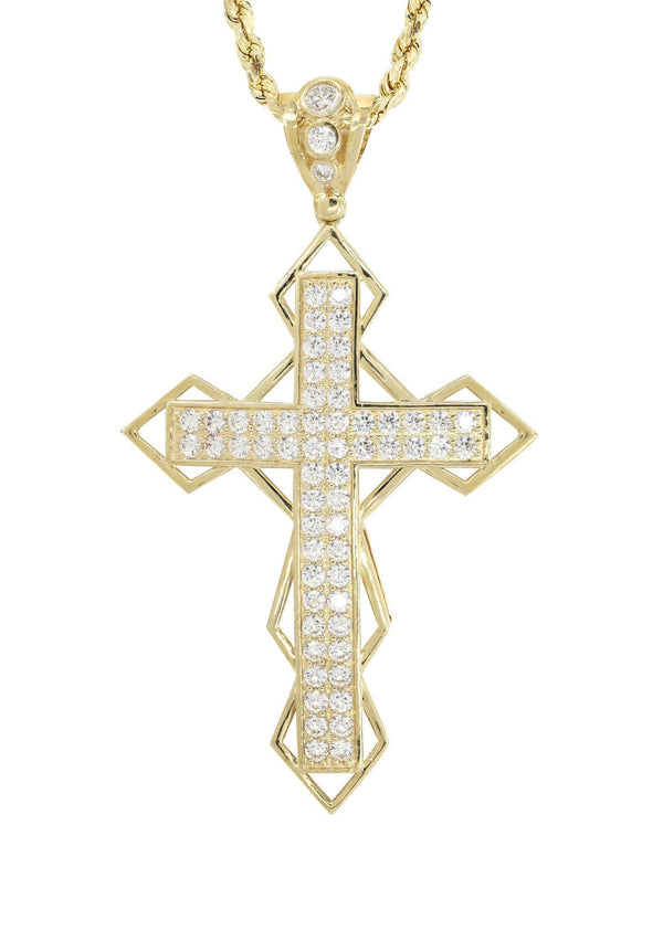10K Yellow Gold Cross Necklace | Appx. 21.2 Grams