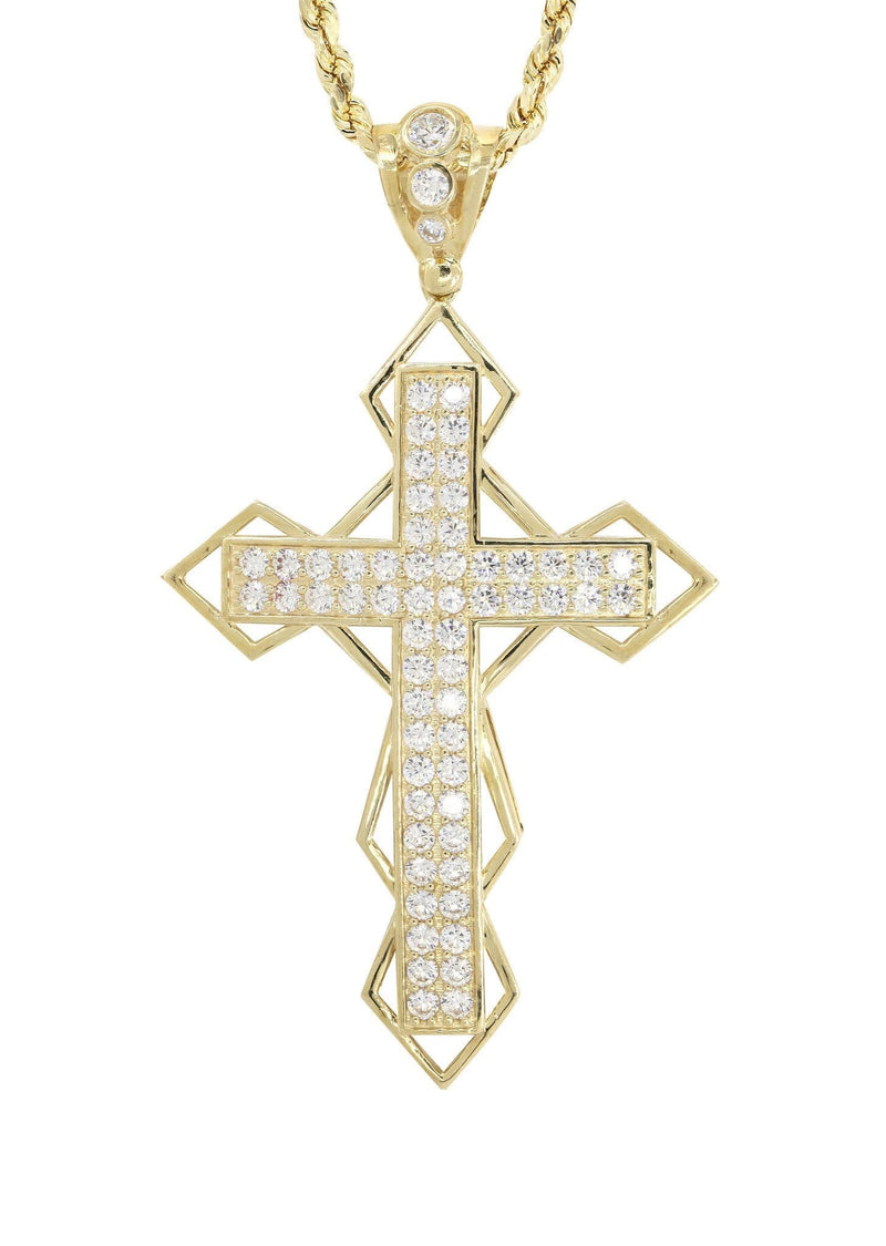 10K Yellow Gold Cross Necklace | Appx. 21.2 Grams