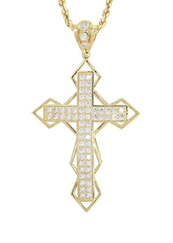 10K Yellow Gold Cross Necklace | Appx. 21.2 Grams