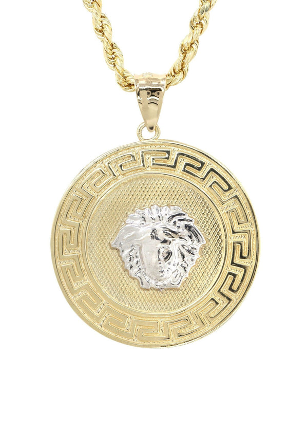 10K Yellow Gold Medusa Style Necklace | Appx. 14 Grams